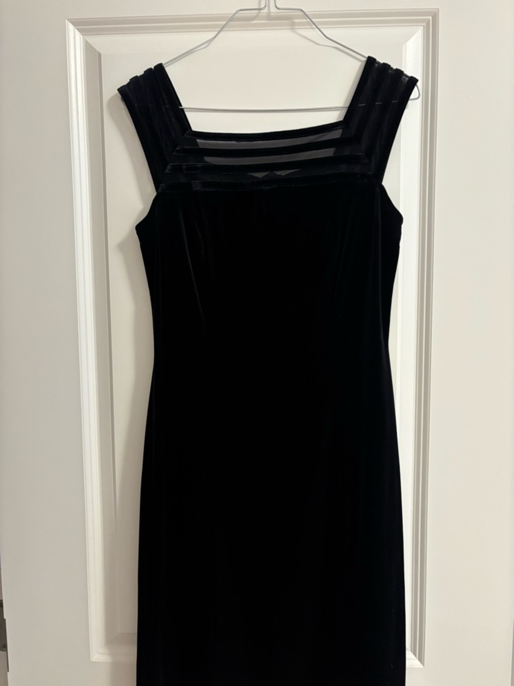 Vintage 90s Black Velvet Sleeveless Dress